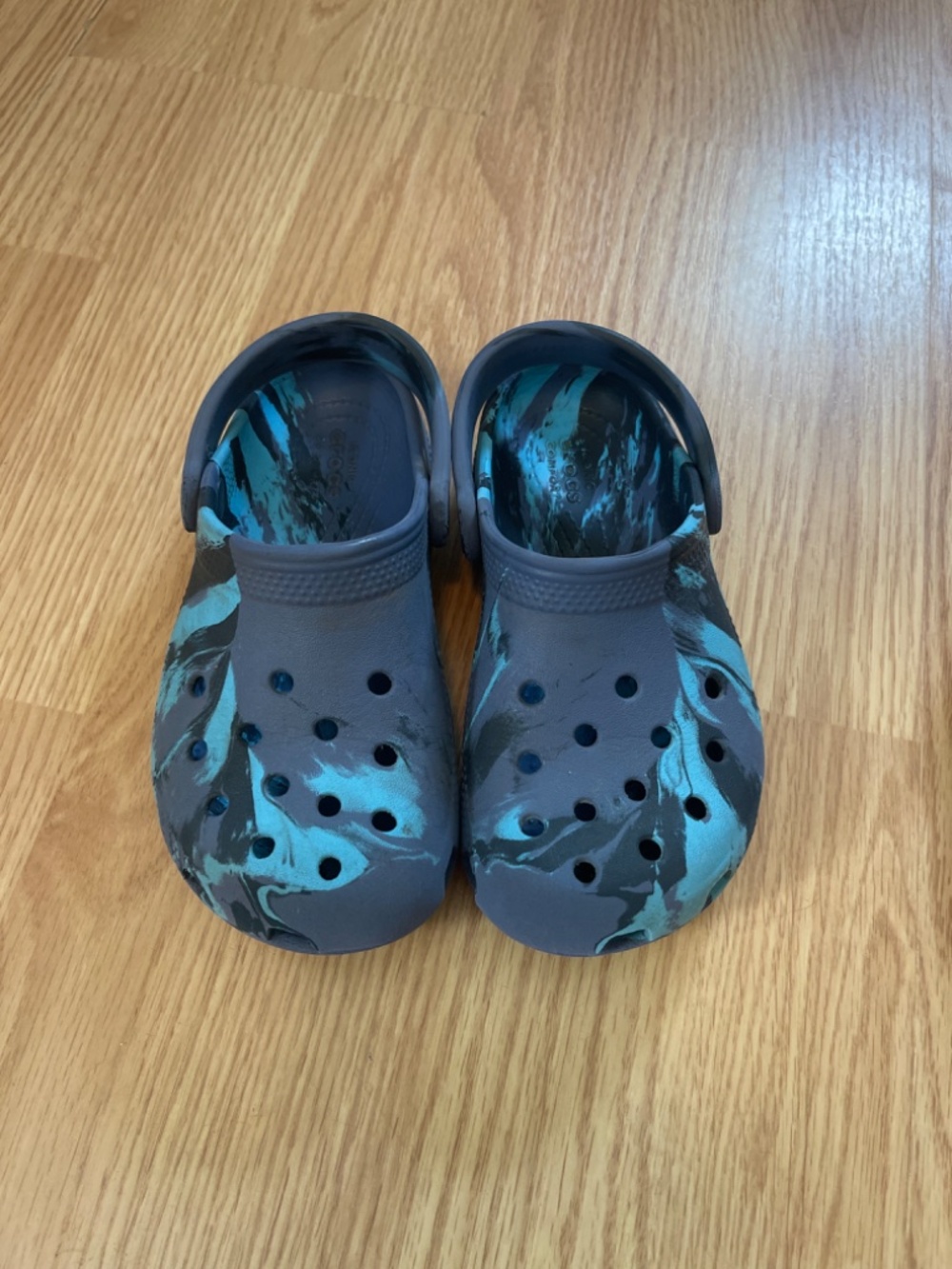 Crocs Toddler Boys Size 12 Blue & Black Bundle of Two Slip On Sandals - Picture 2 of 7